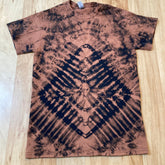 Small reverse dye bleach Tie Dye T-Shirt psychedelic flower mandala lotus mirror image fractal galaxy ice dye