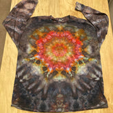 Handmade Mandala Shirt | Trippy Tie Dye Tee | Lotus Flower Shirt | 3XL Shirt | Oversized Tee | Psychedelic Shirt | Long Sleeve Yoga Tee