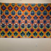 Psychedelic Wall Hanging | Trippy Tie Dye Tapestry | Ice Dye Tapestry | Fractal Tapestry | Above Bed Decor | Psytrance Art