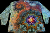3XL Shirt | Handmade Special Mandala Shirt | Trippy Tie Dye | Lotus Flower Shirt | Oversized Tee | Psychedelic Shirt | Long Sleeve Yoga Tee