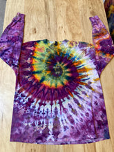 2XL Handmade Spiral swirl Shirt | Trippy Tie Dye Tee | Lotus Flower Shirt | Oversized Tee | Psychedelic Shirt | Long Sleeve Yoga Tee