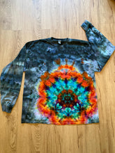 2XL Handmade Mandala Shirt | Trippy Tie Dye Tee | Lotus Flower Shirt | Oversized Tee | Psychedelic Shirt | Long Sleeve Yoga Tee