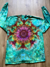 XL Shirt | Handmade Mandala Shirt | Trippy Tie Dye Tee | Lotus Flower Shirt | Oversized Tee | Psychedelic Shirt | Long Sleeve Yoga Tee