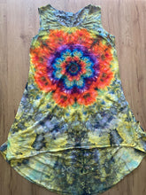 Size 2xl Dress | Psychedelic Hippie Dress | High Low Tie Dye Dress | Mandala Flower Tank Dress | Festival Apparel | Galaxy Ice Dye Dress