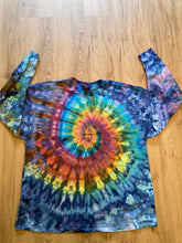 2XL Handmade Spiral swirl Shirt | Trippy Tie Dye Tee | Lotus Flower Shirt | Oversized Tee | Psychedelic Shirt | Long Sleeve Yoga Tee