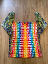 2XL Handmade Fractal Shirt | Trippy Tie Dye Tee | Lotus Flower Shirt | Oversized Tee | Psychedelic Shirt | Long Sleeve Yoga Tee