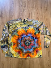 2XL Handmade Mandala Shirt | Trippy Tie Dye Tee | Lotus Flower Shirt | Oversized Tee | Psychedelic Shirt | Long Sleeve Yoga Tee