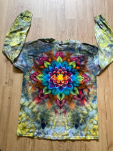 Large Shirt | Handmade Mandala Shirt | Trippy Tie Dye Tee | Lotus Flower Shirt | Oversized Tee | Psychedelic Shirt | Long Sleeve Yoga Tee