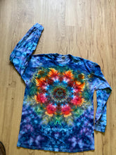 Large Shirt | Handmade Mandala Shirt | Trippy Tie Dye Tee | Lotus Flower Shirt | Oversized Tee | Psychedelic Shirt | Long Sleeve Yoga Tee