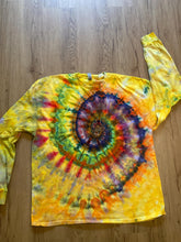 2XL Handmade Spiral swirl Shirt | Trippy Tie Dye Tee | Lotus Flower Shirt | Oversized Tee | Psychedelic Shirt | Long Sleeve Yoga Tee
