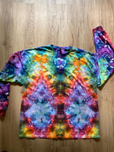 2XL Handmade Fractal Shirt | Trippy Tie Dye Tee | Lotus Flower Shirt | Oversized Tee | Psychedelic Shirt | Long Sleeve Yoga Tee