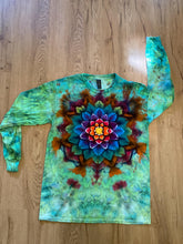Medium Shirt | Handmade Fractal Shirt | Trippy Tie Dye Tee | Lotus Flower Shirt | Oversized Tee | Psychedelic Shirt | Long Sleeve Yoga Tee