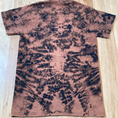 Small reverse dye bleach Tie Dye T-Shirt psychedelic flower mandala lotus mirror image fractal galaxy ice dye