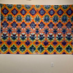 Psychedelic Wall Hanging | Trippy Tie Dye Tapestry | Ice Dye Tapestry | Fractal Tapestry | Above Bed Decor | Psytrance Art