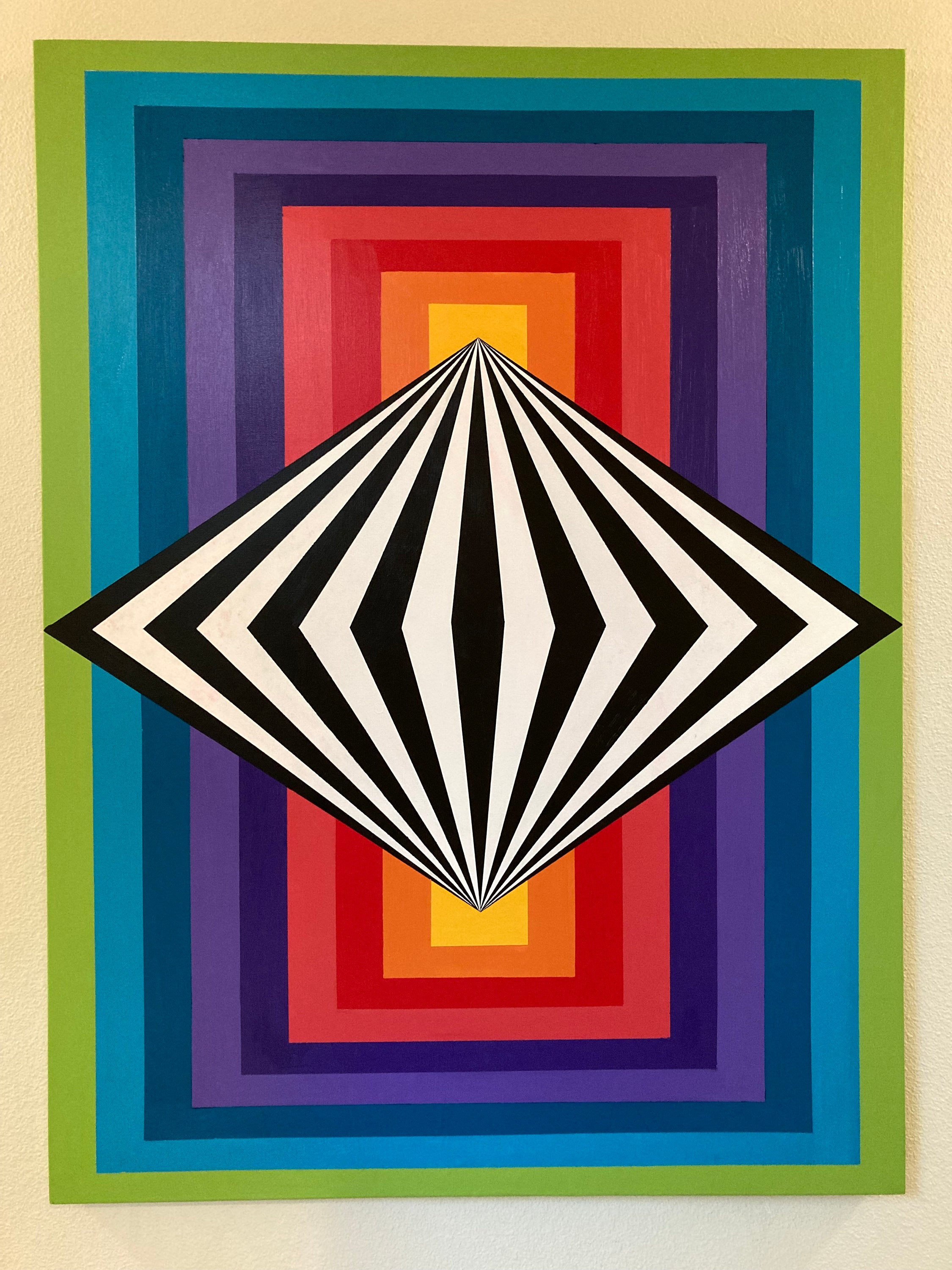 Original Psychedelic Painting | Acrylic Wall Art | Trippy Canvas Art | Surreal Painting | Psytrance Artwork | Geometric Wall Art