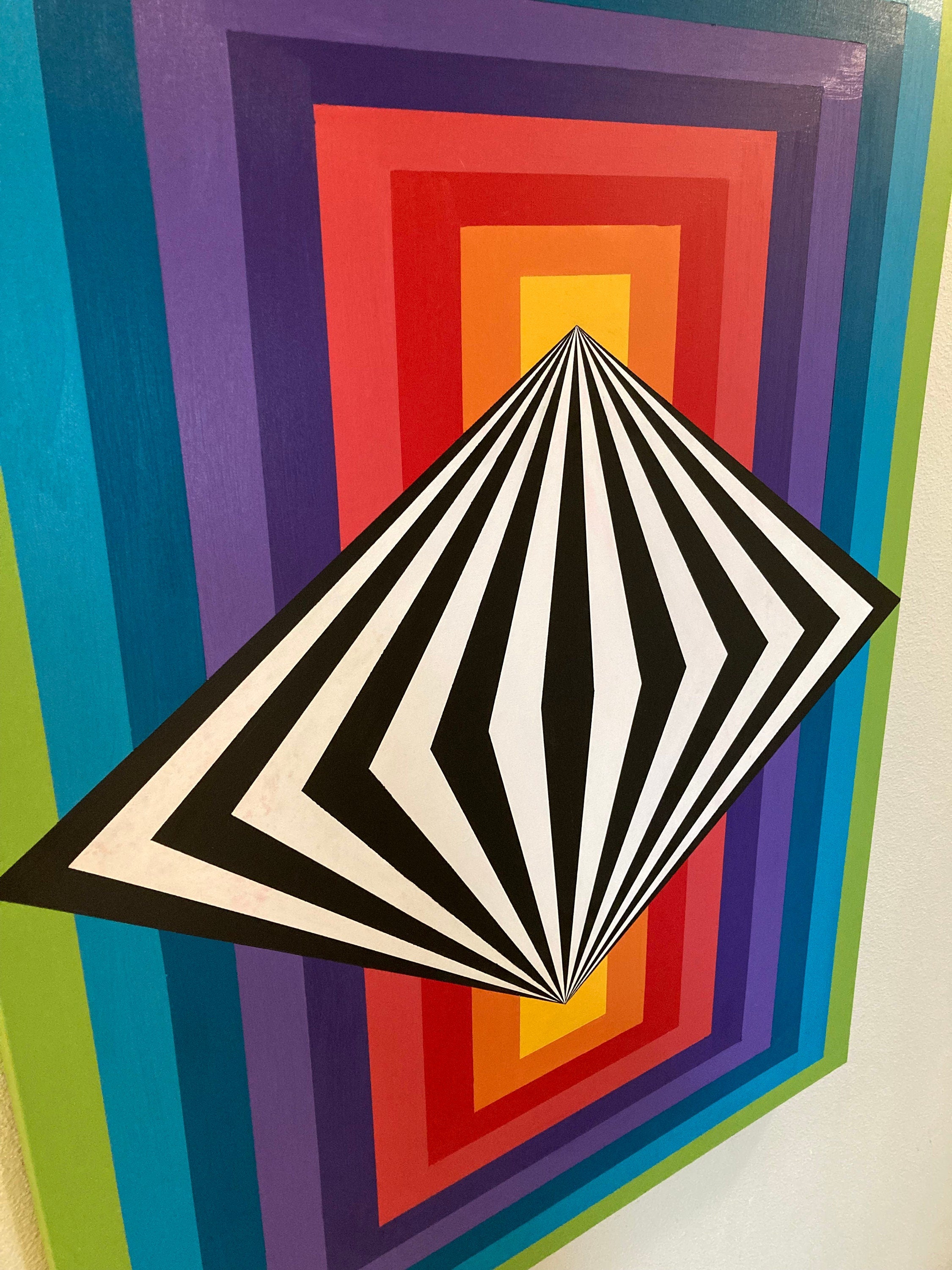 Original Psychedelic Painting | Acrylic Wall Art | Trippy Canvas Art | Surreal Painting | Psytrance Artwork | Geometric Wall Art