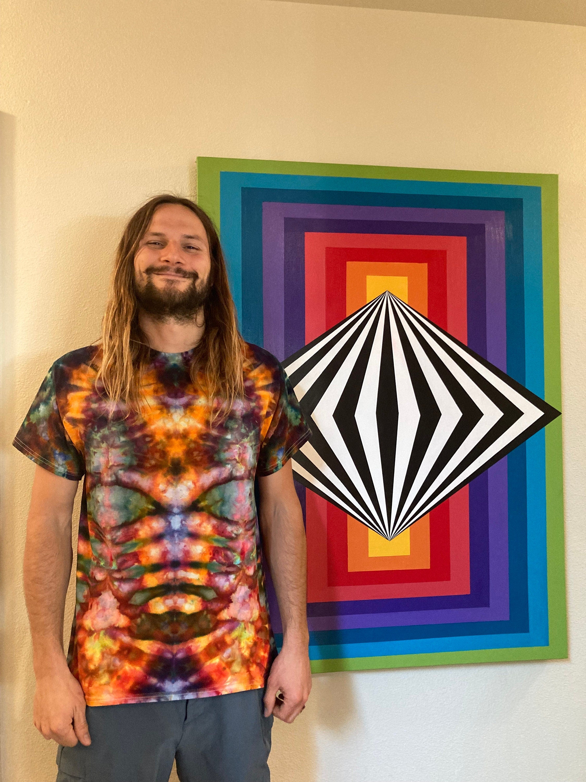 Original Psychedelic Painting | Acrylic Wall Art | Trippy Canvas Art | Surreal Painting | Psytrance Artwork | Geometric Wall Art