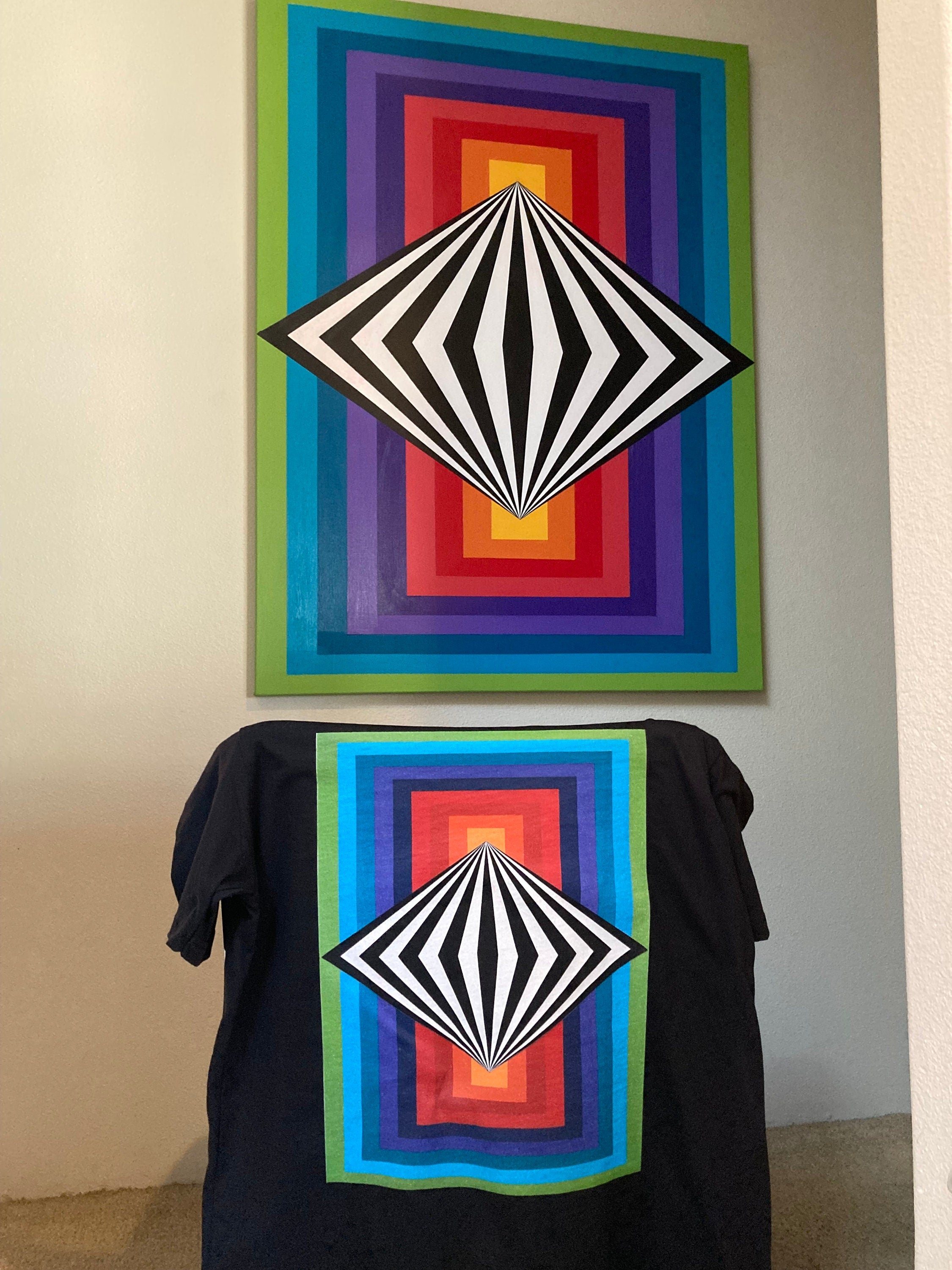 Original Psychedelic Painting | Acrylic Wall Art | Trippy Canvas Art | Surreal Painting | Psytrance Artwork | Geometric Wall Art