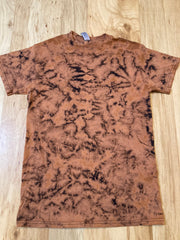 Small reverse dye bleach Tie Dye T-Shirt psychedelic flower mandala lotus mirror image fractal galaxy ice dye