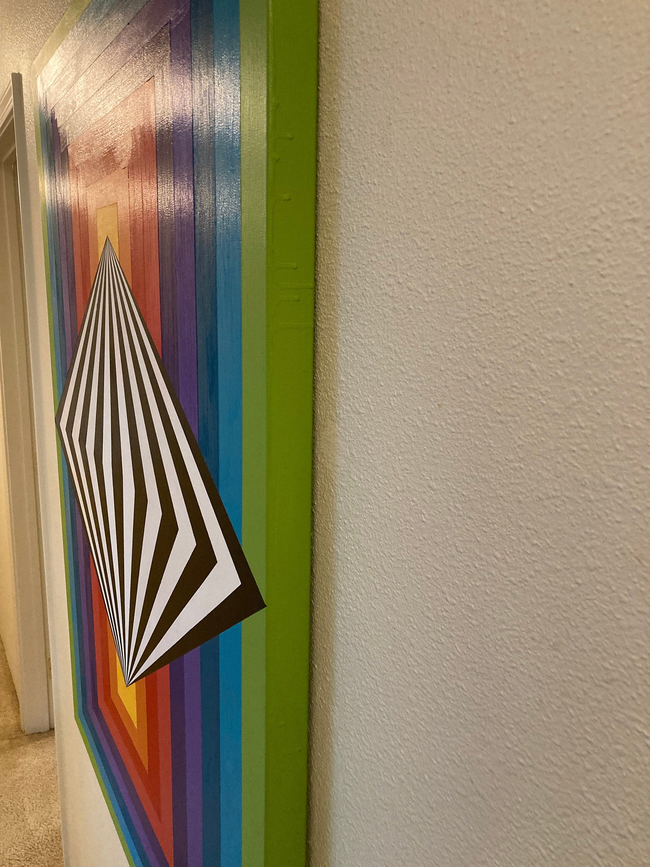 Original Psychedelic Painting | Acrylic Wall Art | Trippy Canvas Art | Surreal Painting | Psytrance Artwork | Geometric Wall Art