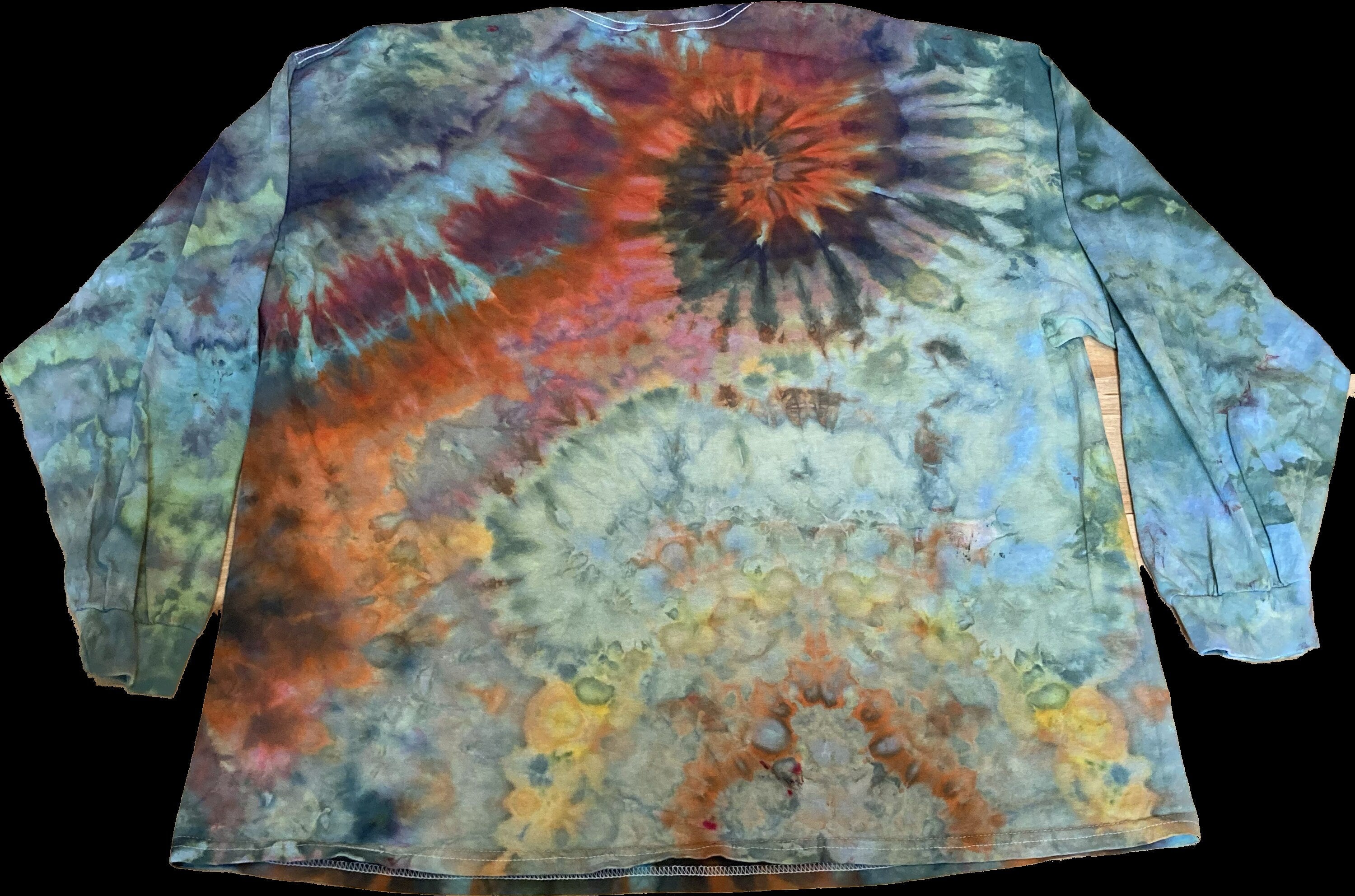 3XL Shirt | Handmade Special Mandala Shirt | Trippy Tie Dye | Lotus Flower Shirt | Oversized Tee | Psychedelic Shirt | Long Sleeve Yoga Tee