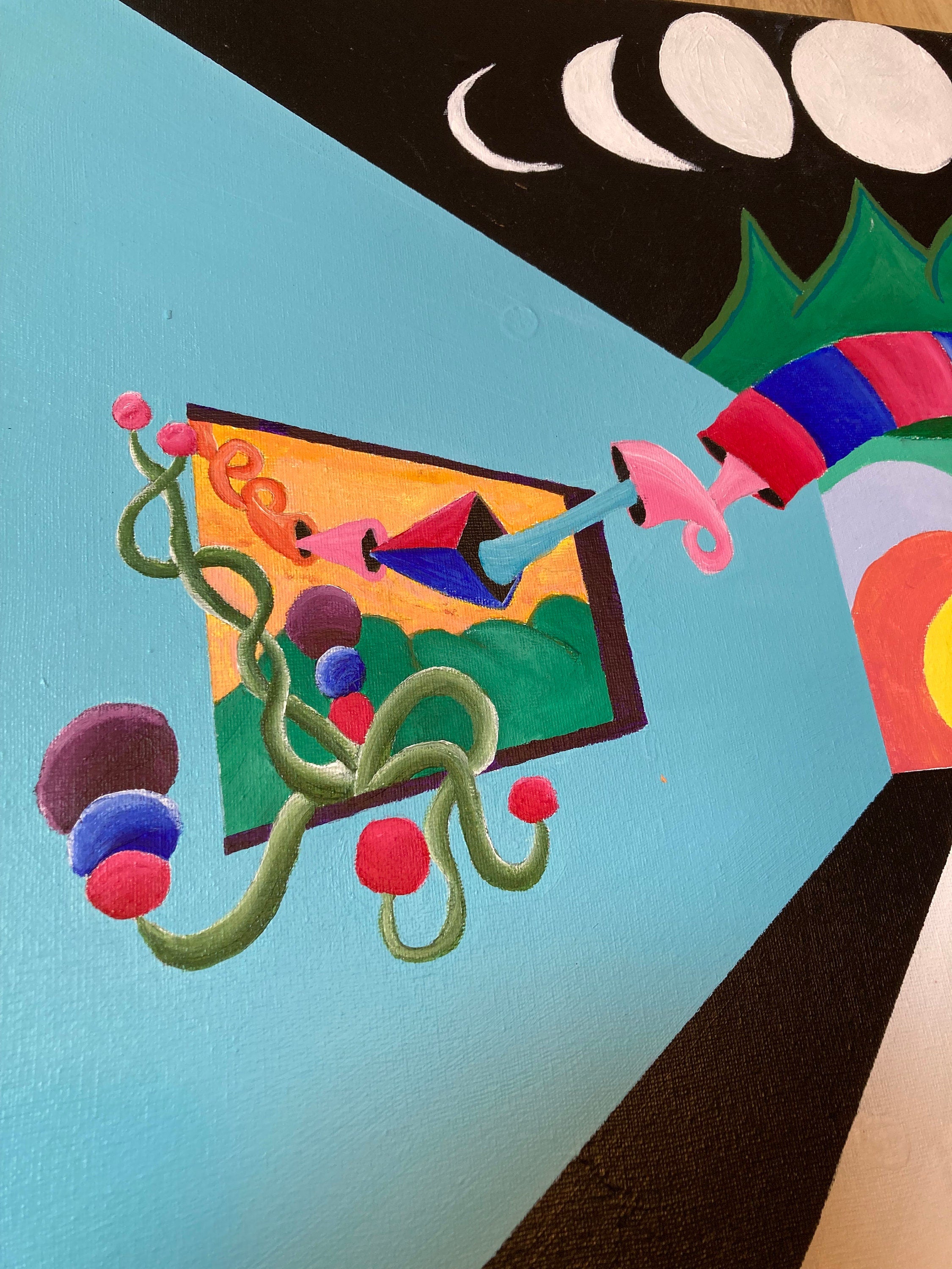 Original Psychedelic Painting | Acrylic Wall Art | Trippy Canvas Art | Surreal Painting | Psytrance Artwork | Geometric Wall Art