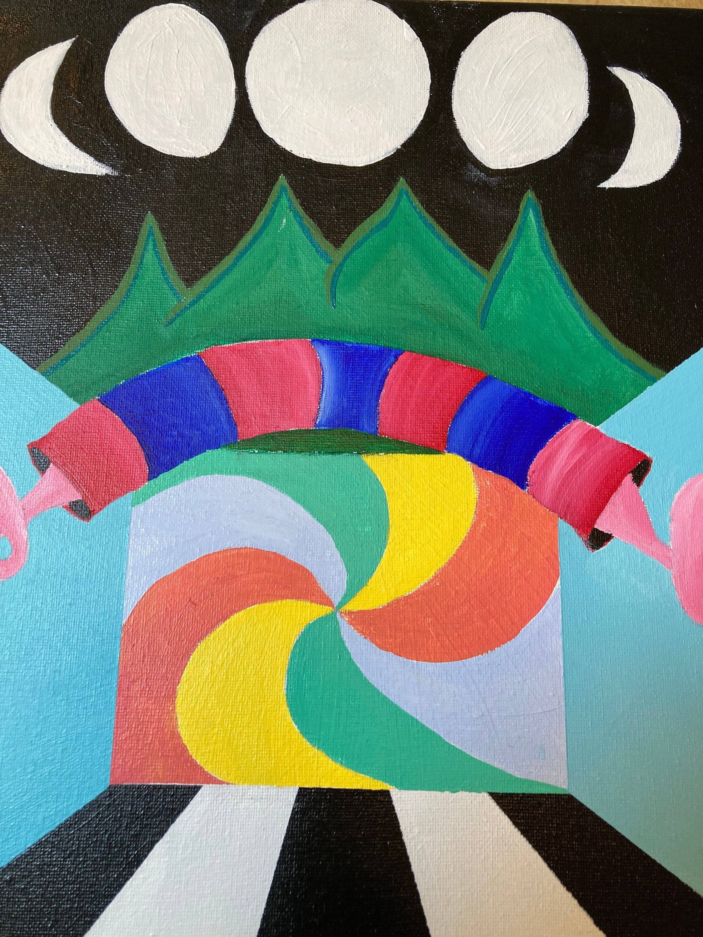 Original Psychedelic Painting | Acrylic Wall Art | Trippy Canvas Art | Surreal Painting | Psytrance Artwork | Geometric Wall Art