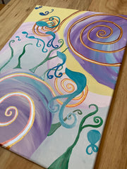 Original Psychedelic Painting | Acrylic Wall Art | Trippy Canvas Art | Surreal Painting | Psytrance Artwork | Ocean Wall Art