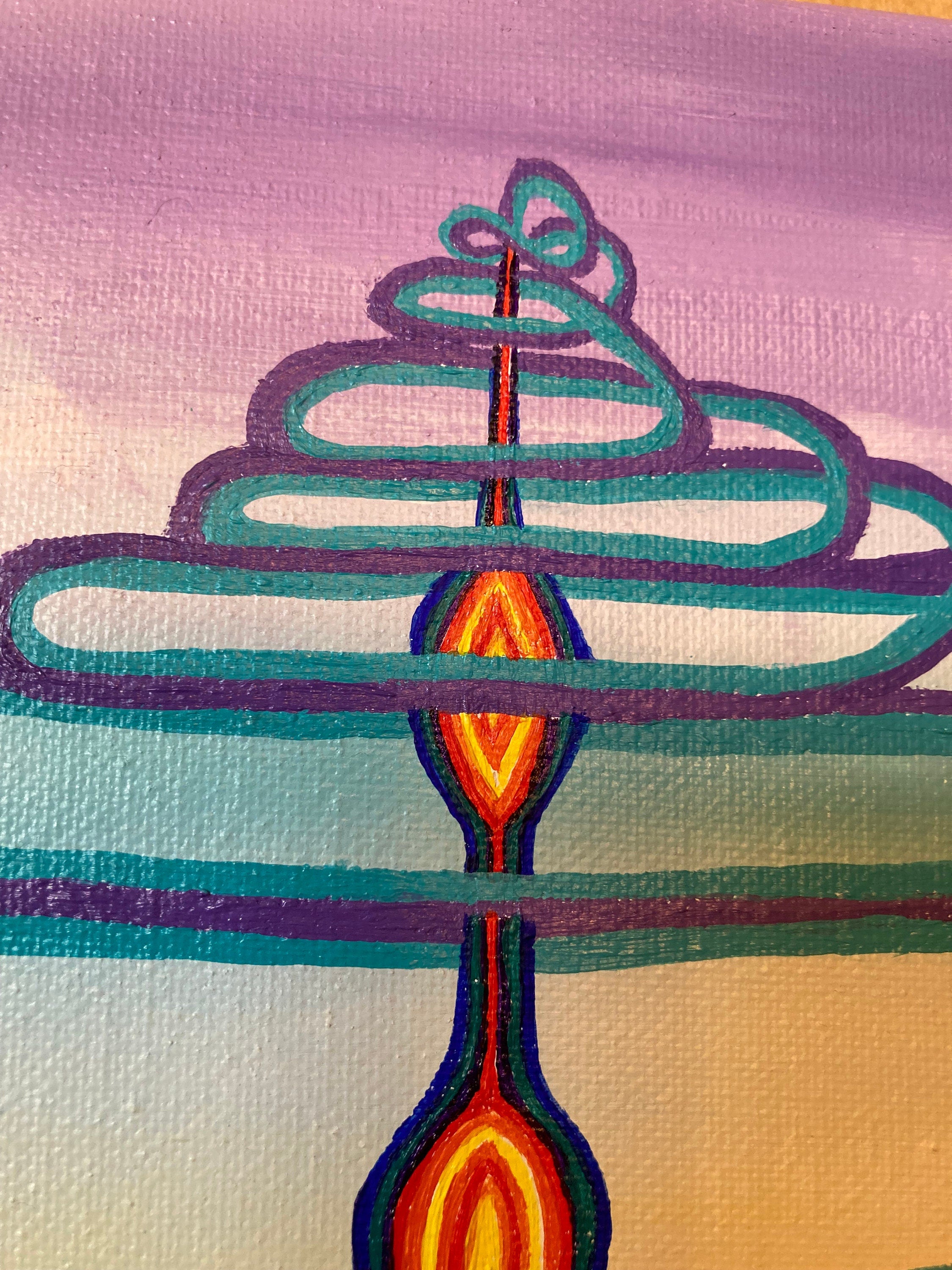 Original Psychedelic Painting | Acrylic Wall Art | Trippy Canvas Art | Surreal Painting | Psytrance Artwork | Geometric Wall Art