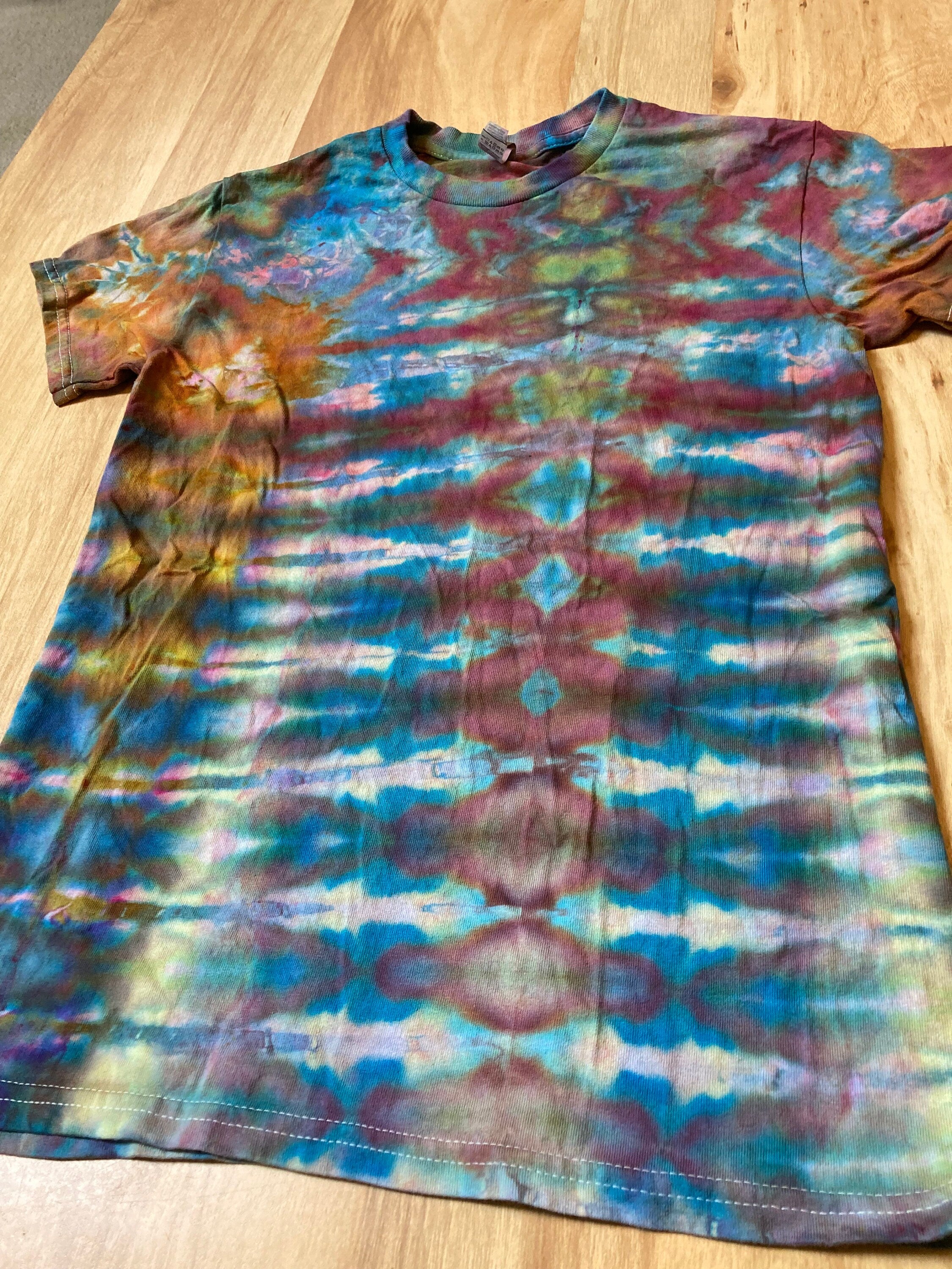 Small Shirt | Lotus Tie Dye Shirt | Psychedelic T Shirt | Galaxy Ice Dye Shirt | Festival Shirt | Mandala Psytrance Shirt | Geode Tie Dye