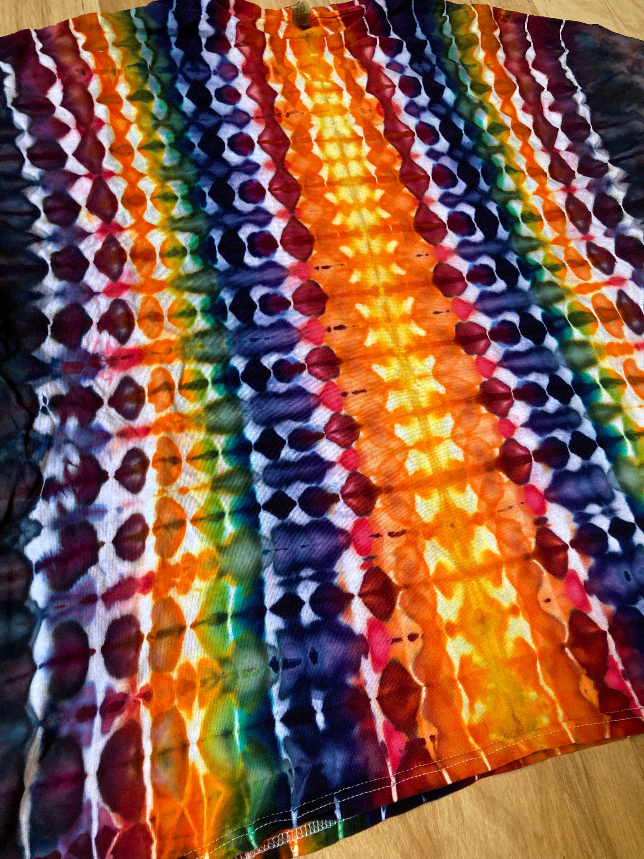 4XL | Fractal Tie Dye Shirt | Psychedelic T Shirt | Galaxy Ice Dye Shirt | Festival Shirt | Mandala Psytrance Shirt | Geode Tie Dye