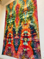 Psychedelic Wall Hanging | Trippy Tie Dye Tapestry | Ice Dye Tapestry | Fractal Tapestry | Above Bed Decor | Psytrance Art