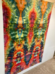 Psychedelic Wall Hanging | Trippy Tie Dye Tapestry | Ice Dye Tapestry | Fractal Tapestry | Above Bed Decor | Psytrance Art