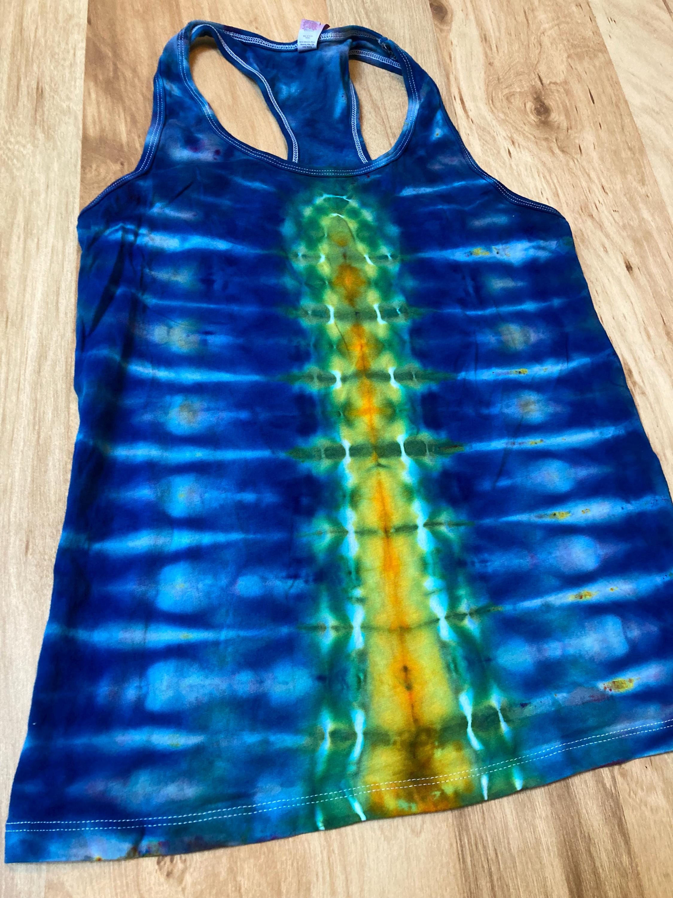 Medium Womens Tank Top | Tie Dye Tank Top | Galaxy Ice Dye Shirt |Psychedelic Shirt | Yoga Tank Top | Festival Apparel | Trippy Hippie Shirt