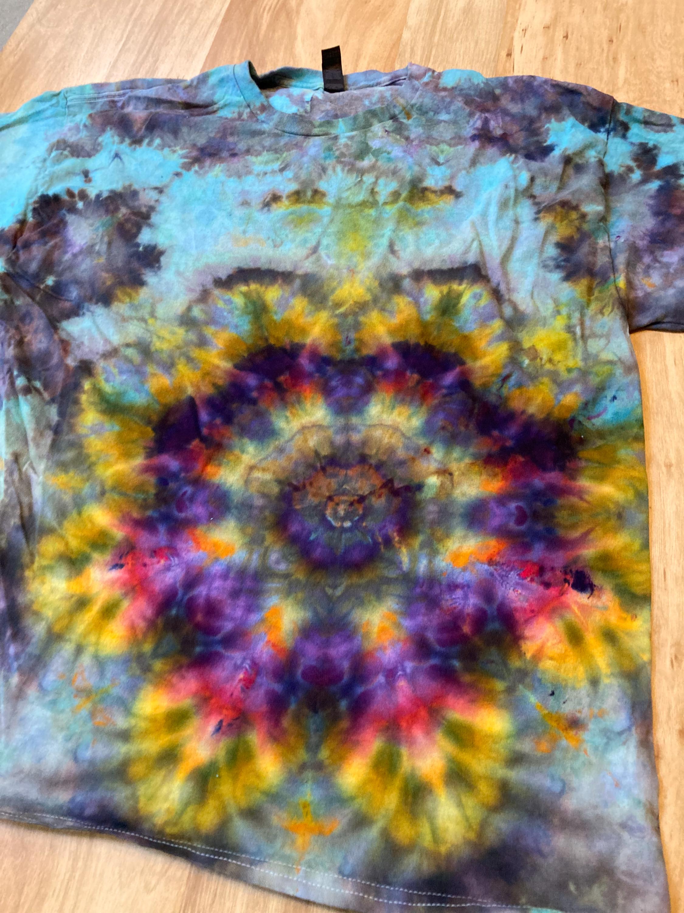 Xl Shirt | Mandala Tie Dye Shirt | Psychedelic T Shirt | Galaxy Ice Dye Shirt | Festival Shirt | Mandala Psytrance Shirt | Geode Tie Dye
