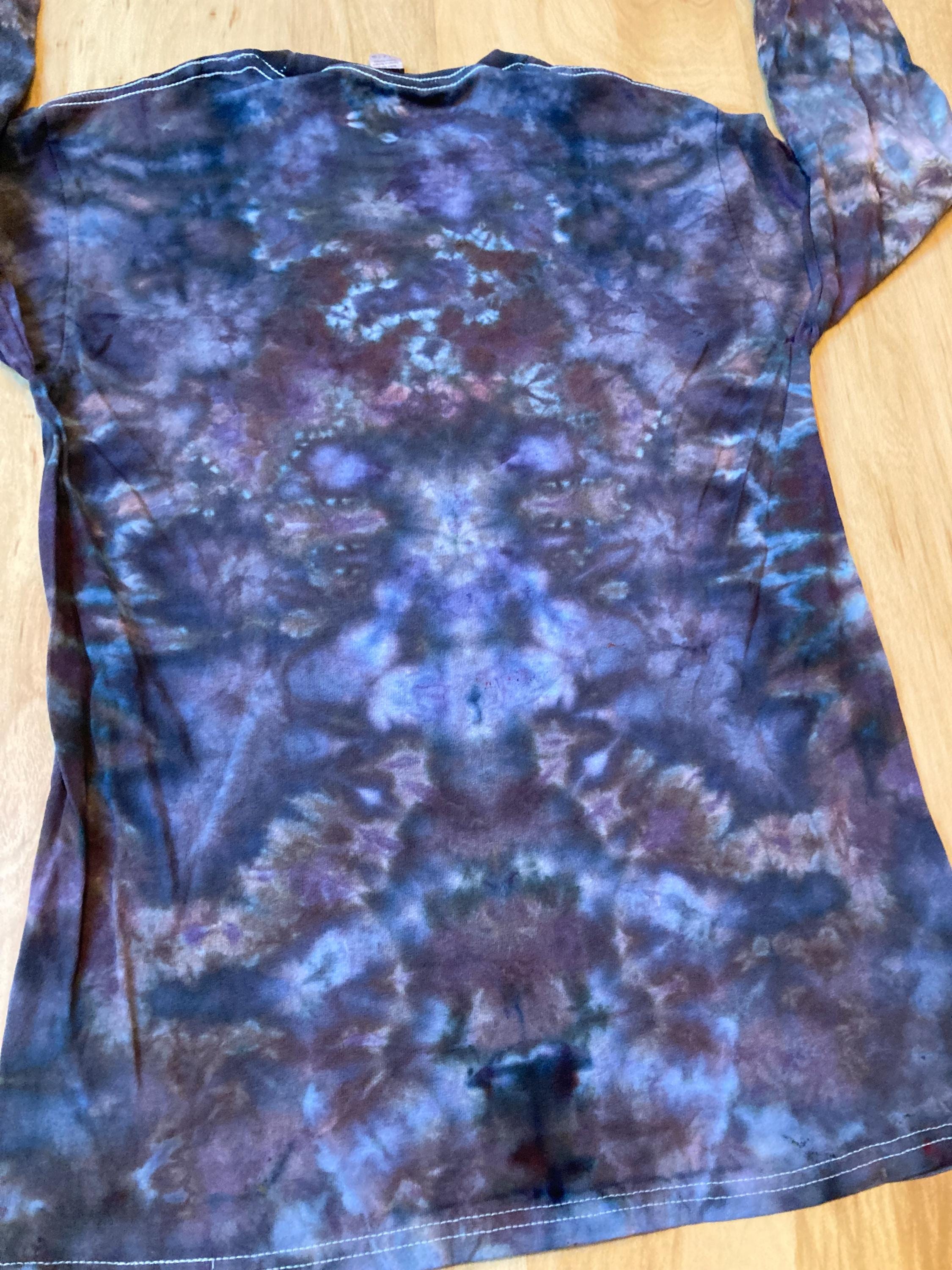 Small Shirt | Handmade Mandala Shirt | Trippy Tie Dye Tee | Lotus Flower Shirt | Oversized Tee | Psychedelic Shirt | Long Sleeve Yoga Tee