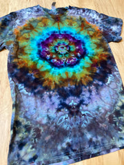 Small Shirt | Lotus Tie Dye Shirt | Psychedelic T Shirt | Galaxy Ice Dye Shirt | Festival Shirt | Mandala Psytrance Shirt | Geode Tie Dye