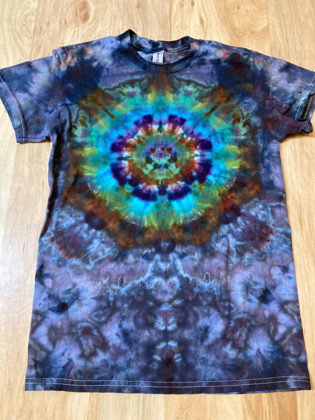 Small Shirt | Lotus Tie Dye Shirt | Psychedelic T Shirt | Galaxy Ice Dye Shirt | Festival Shirt | Mandala Psytrance Shirt | Geode Tie Dye
