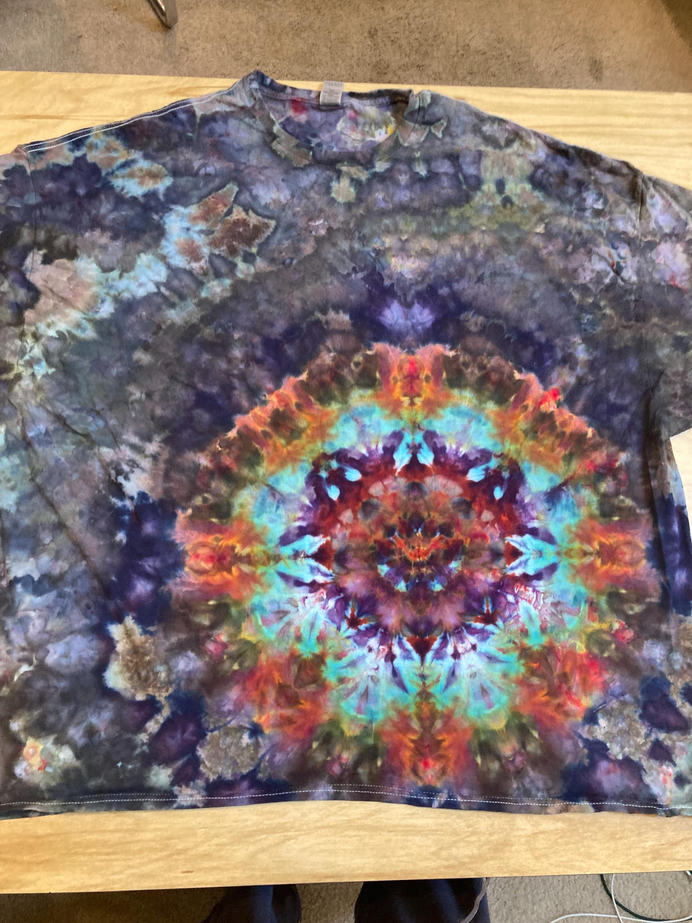 5XL Shirt | Mandala Tie Dye Shirt | Psychedelic T Shirt | Galaxy Ice Dye Shirt | Festival Shirt | Mandala Psytrance Shirt | Geode Tie Dye