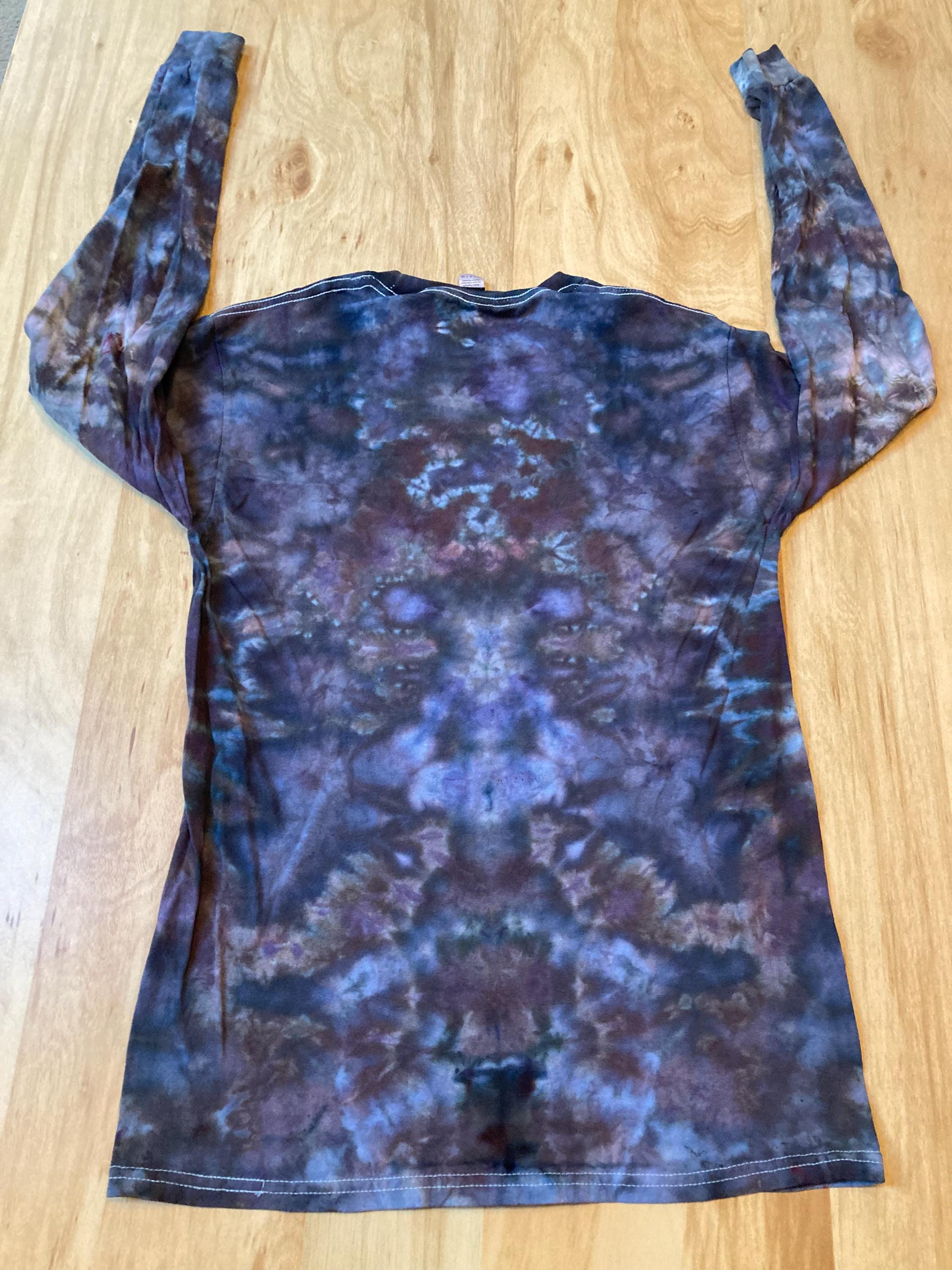 Small Shirt | Handmade Mandala Shirt | Trippy Tie Dye Tee | Lotus Flower Shirt | Oversized Tee | Psychedelic Shirt | Long Sleeve Yoga Tee