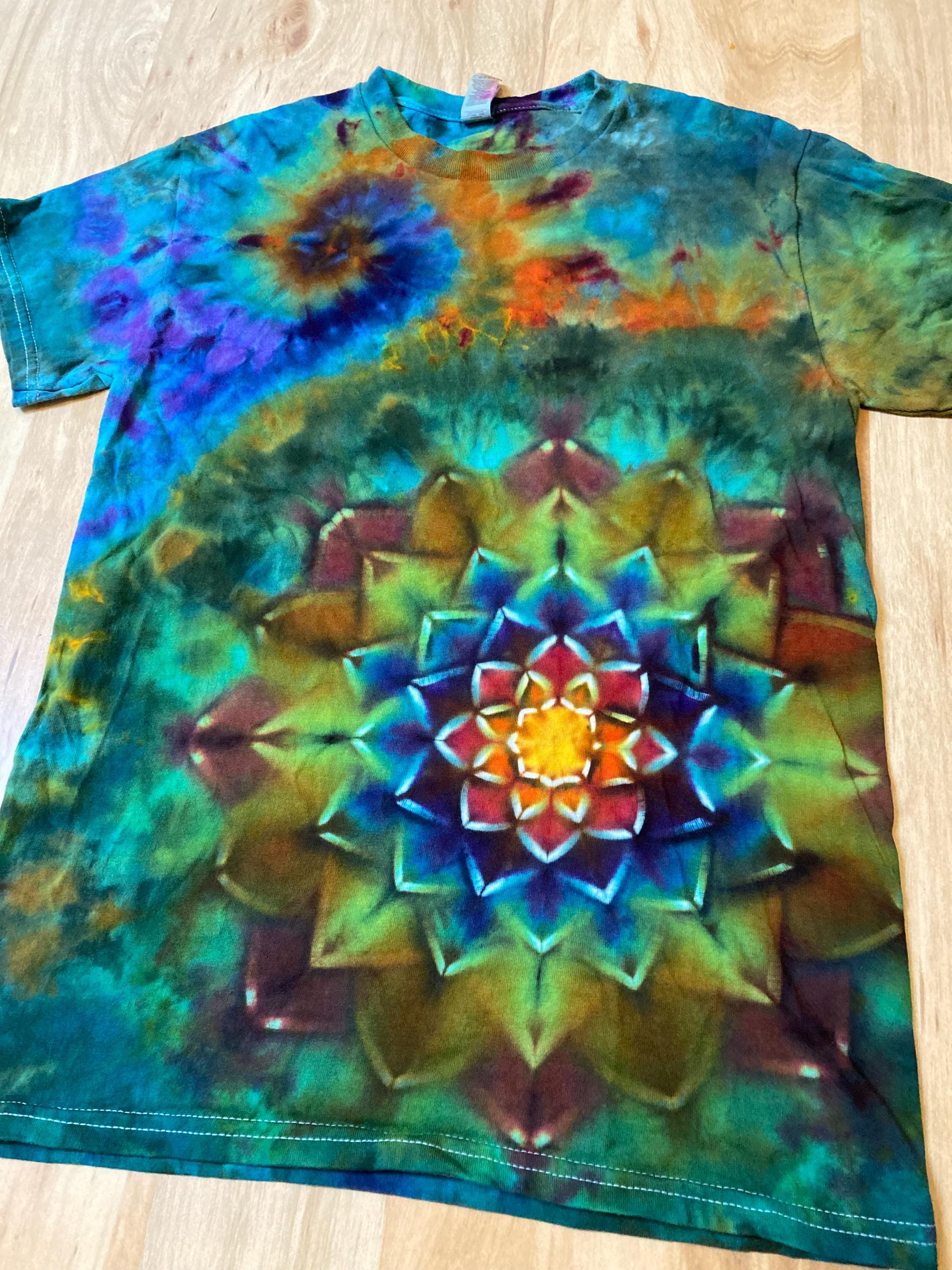 Small Shirt | Special Tie Dye Shirt | Psychedelic T Shirt | Galaxy Ice Dye Shirt | Festival Shirt | Mandala Psytrance Shirt | Geode Tie Dye