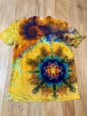 Small organic cotton tie dye shirt | Mandala Tie Dye Shirt | Psychedelic T Shirt | Ice Dye Shirt | Festival Shirt | Mandala Psytrance Shirt