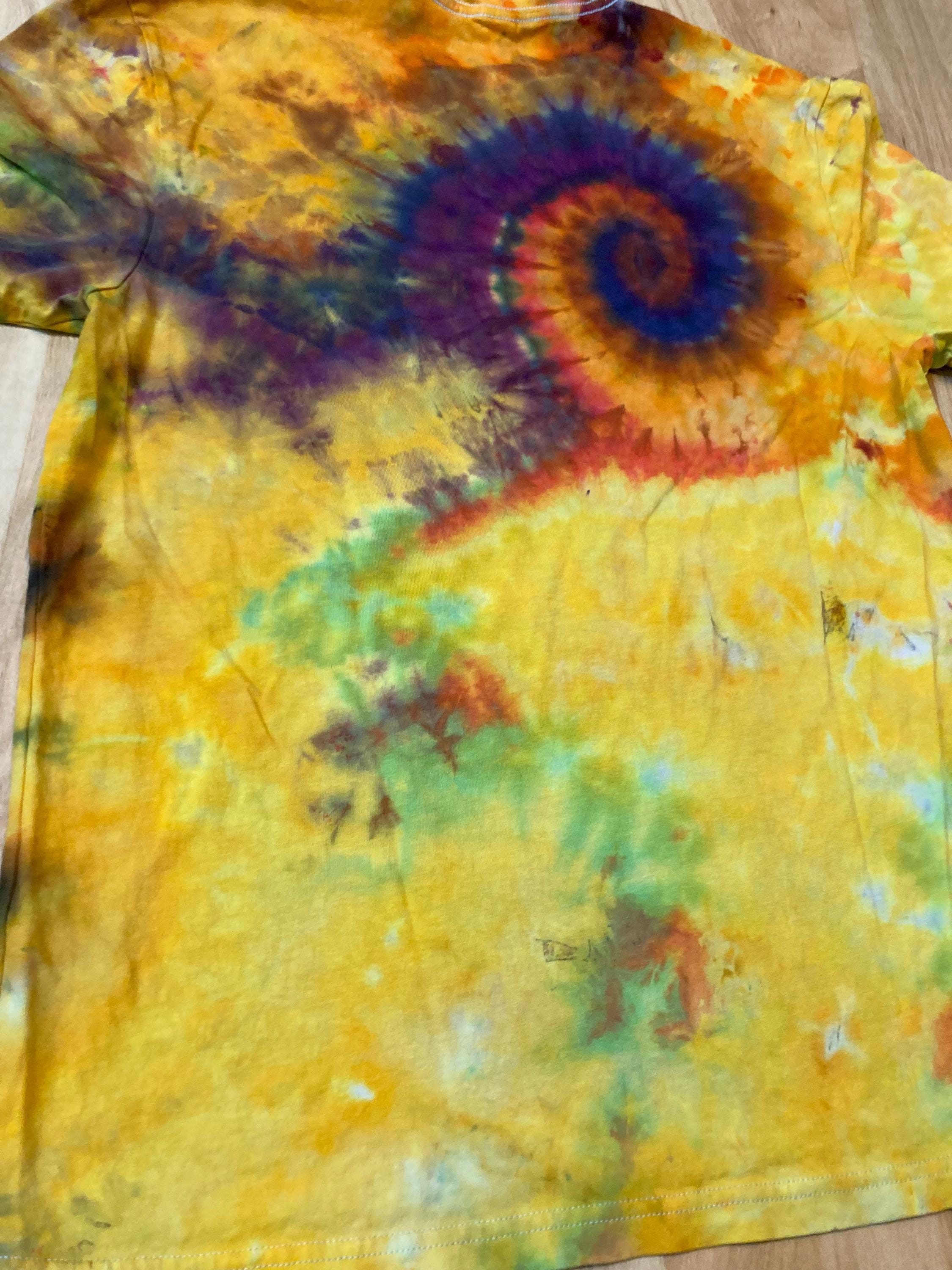 Small organic cotton tie dye shirt | Mandala Tie Dye Shirt | Psychedelic T Shirt | Ice Dye Shirt | Festival Shirt | Mandala Psytrance Shirt