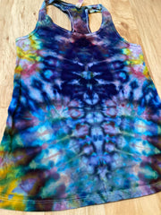 Medium Womens Tank Top | Tie Dye Tank Top | Galaxy Ice Dye Shirt |Psychedelic Shirt | Yoga Tank Top | Festival Apparel | Trippy Hippie Shirt