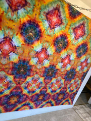 Psychedelic Wall Hanging | Trippy Tie Dye Tapestry | Ice Dye Tapestry | Fractal Tapestry | Above Bed Decor | Psytrance Art