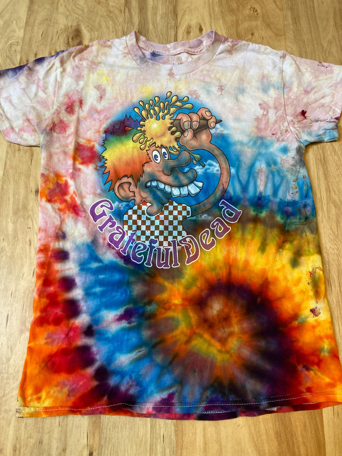 Small Grateful Dead Tie Dye T-Shirt psychedelic kaleidoscopic mandala  ice dye