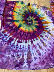2XL Handmade Spiral swirl Shirt | Trippy Tie Dye Tee | Lotus Flower Shirt | Oversized Tee | Psychedelic Shirt | Long Sleeve Yoga Tee