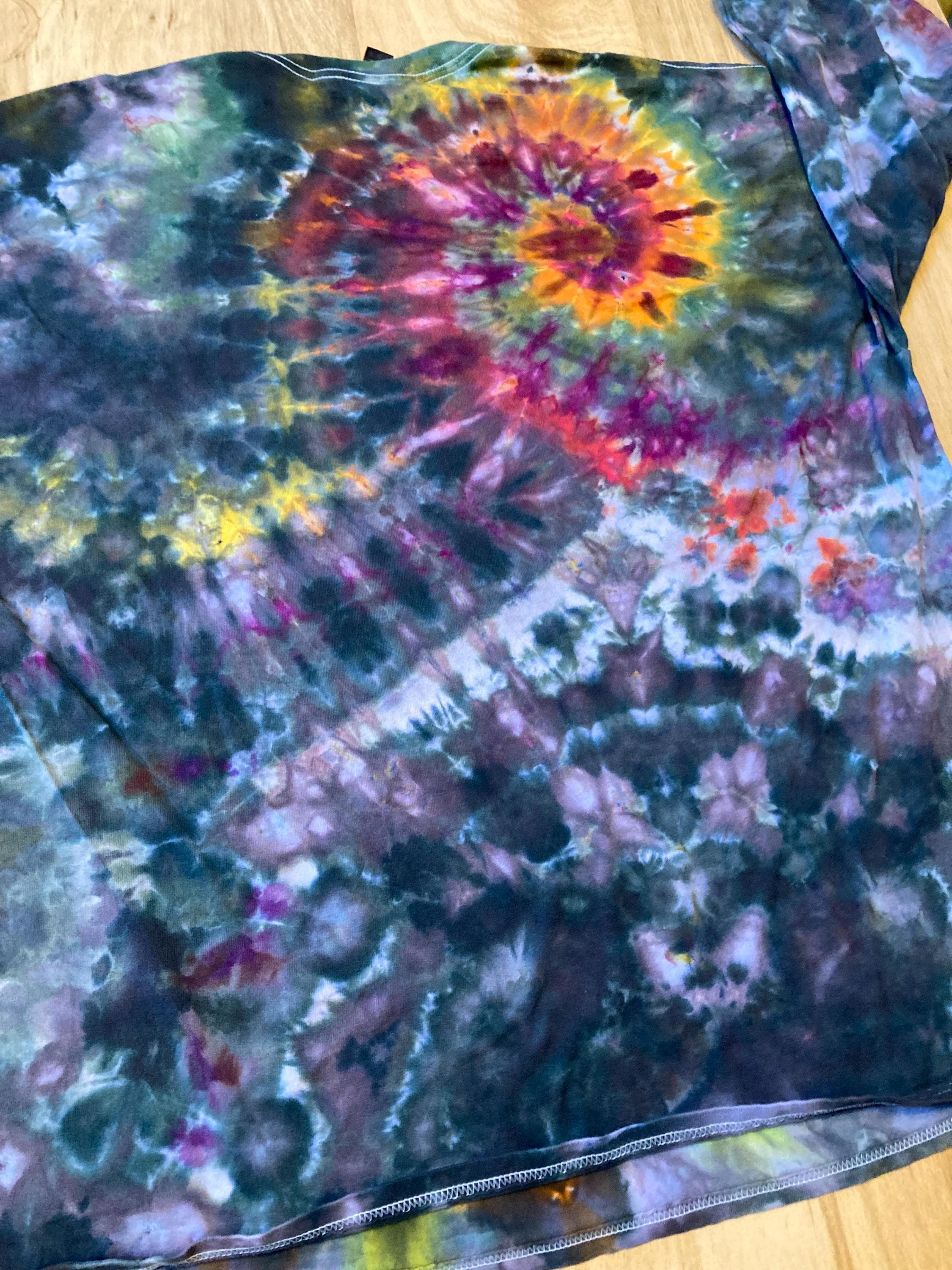2XL Special Mandala Shirt | Trippy Tie Dye Tee | Lotus Flower Shirt | Oversized Tee | Psychedelic Shirt | Long Sleeve Yoga Tee