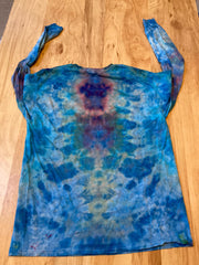 Large Shirt | Handmade Mandala Shirt | Trippy Tie Dye Tee | Lotus Flower Shirt | Oversized Tee | Psychedelic Shirt | Long Sleeve Yoga Tee