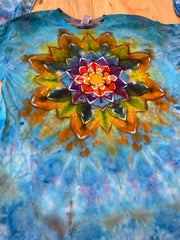 Large Shirt | Handmade Mandala Shirt | Trippy Tie Dye Tee | Lotus Flower Shirt | Oversized Tee | Psychedelic Shirt | Long Sleeve Yoga Tee